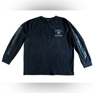 Harley-Davidson Willie G Skull Black Long Sleeve 2XL Tee Moto Biker Motorcycle